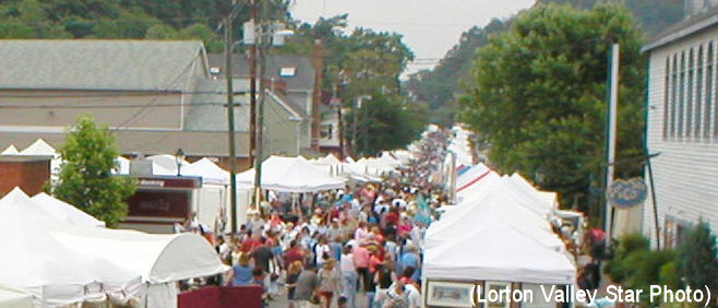 Craft Show tents along Mill Street looking West